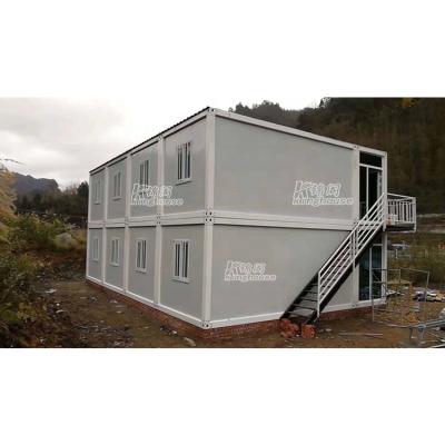 China Cheap prefab container house hotel two story cabin detachable prefab container house for sale