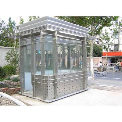 China Outdoor House Stainless Steel Security Guard Kiosk Prefab Portable Security Booth for sale