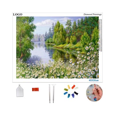 China Personalized Customization 5d Diamond Painting Diy Color Lake and Forest Diamond Embroidery Diamond Embroidery Handmade for sale