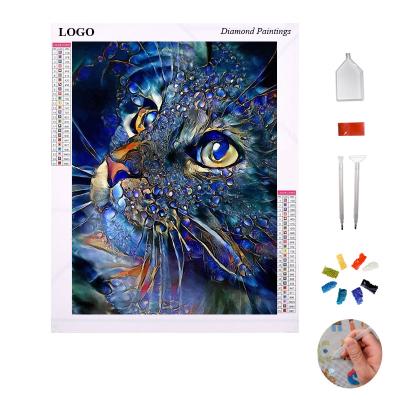 China Wholesale Custom 5d Diamond Painting Colorful Cat Abstract Diy 5d Crystal Diamond Painting Customization for sale