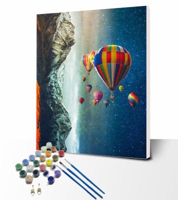 China Personalized Customization Painting By Numbers Diy Acrylic Painting Kits For Adults Kids 16 x 20 Inch Hot Air Balloon Pattern With Frame for sale