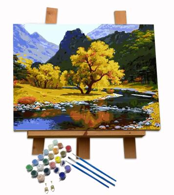 China Best Customization Abstract Oil Landscape Artist Set Wall Paintings Custom Canvas Art Decor Digital Painting For Sale Beautiful for sale