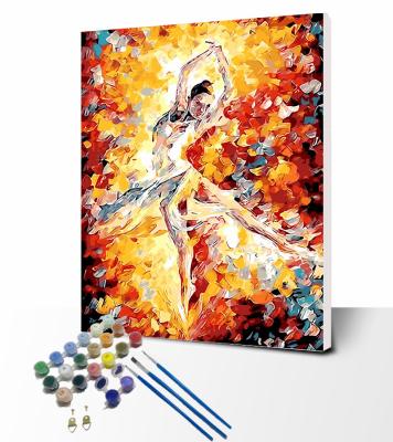 China Wholesale Customized Woman Dancing Ballet Adult Painting Oil Painting On Canvas Diy Digital Paint By Numbers For Home Decor for sale