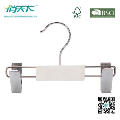 China Betterall White Small Wooden Kids Hanger with Non-slip Clips for sale