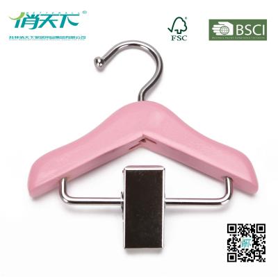 China Betterall Pink Color Tiny Wooden Hanger for Kids or Pets for sale