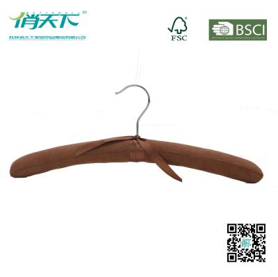 China Betterall High-quality Brown Satin Hanger for Shirts for sale