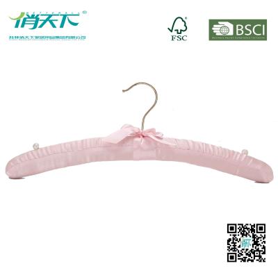 China Betterall Sweet Pink Display Satin Hanger with Pearls for sale