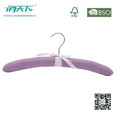 China Betterall Purple Elegant Satin Hanger with White Bowknot for sale