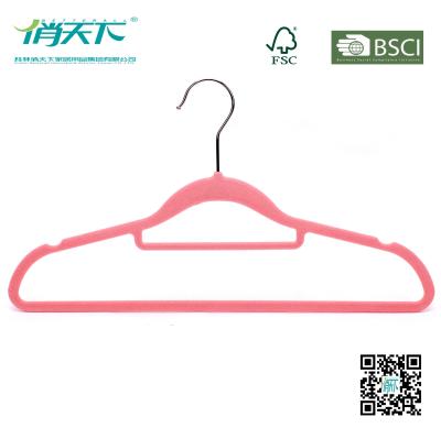 China Betterall Whippy Pink Color Velvet Hanger for Shirts for sale