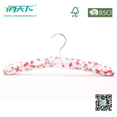 China Betterall Colorful Floral Pattern Satin Hanger with White Bowknot for sale