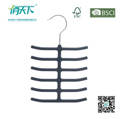 China Betterall Fish Bone Tie Hanger Black Velvet Clothes Hangers Wholesale for sale