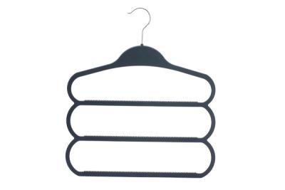 China Betterall Three Tiers Space Saving Thin Black Velvet Hangers for sale