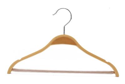 China Betterall Wholesale Notch Shoulder And Rubber Pant Bar Plywood Hanger for sale