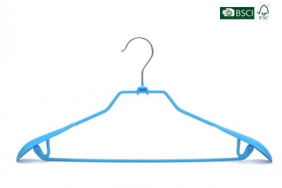 China Betterall High Quallity Non Slip Durable Blue Color PVC Metal Shirt Hanger for sale