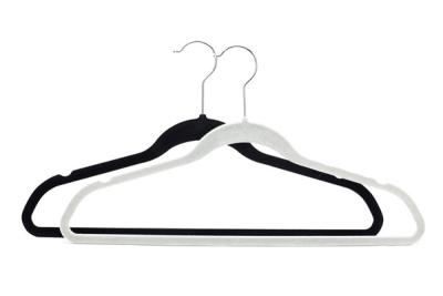 China High Quality Home Usage Simple Thin Black Velvet Hangers Wholesale for sale