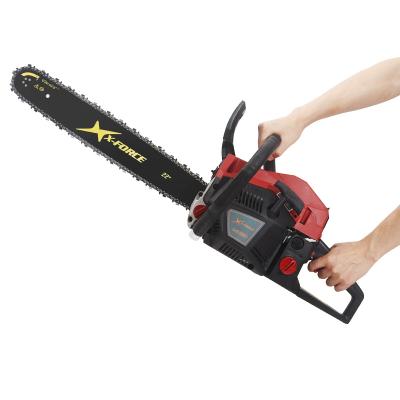 China 2-Stroke 58cc Gasoline Chainsaw 2 Stroke Single Cylinder Cutter Machine Forced Air Cooling Wooden Machine for sale