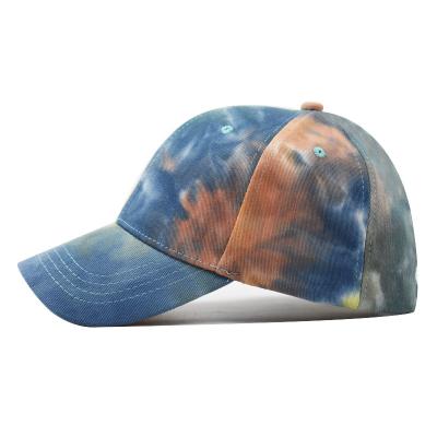 China Customized COMMON LOGO 100% Cotton 6 Piece Tie Dye Baseball Cap for sale