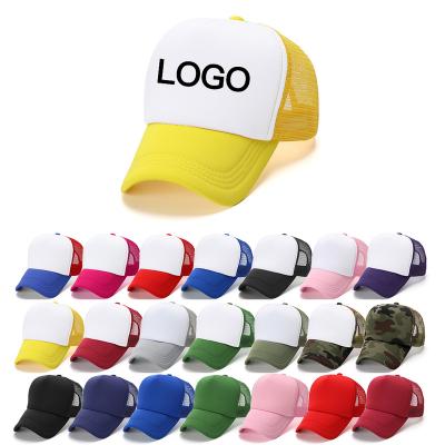 China JOINT LOGO 6 Panel Baseball Custom Leather Trucker Hats Net Hat for sale