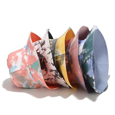 China Picture Customized LOGO Bucket Adult Sun Casual Hat Tie Dye Fisherman Hat for sale