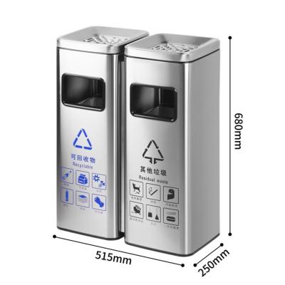 China New Listing High End Outdoor / Home Matching Promotional Custom Household Metal Rectangular Trash Can for sale