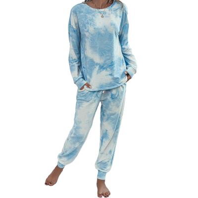 China Breathable Mujer Conjunto de pijama de Navidad de Para de tie dye con efecto con de larga manga de Conjunto de pijama de pijama for sale