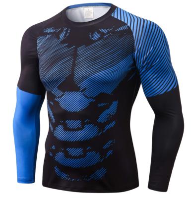 China 2021 High Quality Fitness Gym Wear Fashionable Men's Workout T-Shirts Tops Breathable Long Sleeves for sale