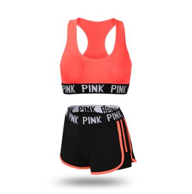 China 2021 OEM 2PCS Breathable Sports Set Activewear Sports Bra And Shorts Ladies Seamless Yoga Set for sale