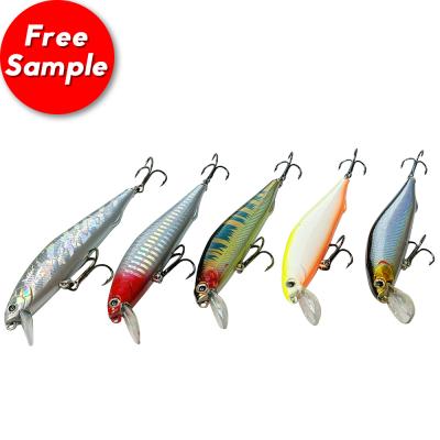 China Fishing Sports Leading 7cm 7.5g 5 Colors High Carbon Treble Hooks Minnows Lure Sinking Baits for sale