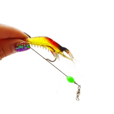 China 6g 9cm Realistic Plastic Soft Lead Lure Shrimp Rig PVC Bait Single Hook Fishing Lure Groundbaits for sale