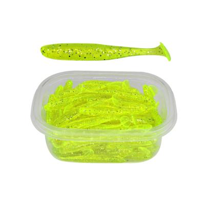 China Vivid Fish Main Swimming Action T Shape Soft 90mm Lure 4.2g 50pcs Swimbait Lures Worm Fishing Saltwater for sale