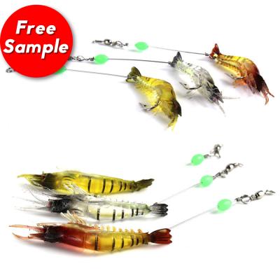 China Main 6g 9cm Lifelike Shrimp Rig PVC Soft Lure Plastic Single Hook Fishing Lures Groundbaits for sale