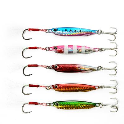 China Leading Durable 25g Luminous 6.7cm Metal Bait Jiging Jigs 3D Eyes Treble Hook Sinking Lures for sale