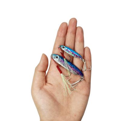 China Durable Boom Lure Leading 18g 6cm Sinking Metal Jigging Lure 3D Eyes Treble Hook Jigs Lure Baits for sale