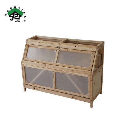 China China Supply High Quality Sustainable Product Easy Clean Natural Wood Hamster Wooden Cage Large for sale