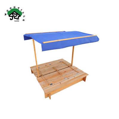 China Big sapce for kids play fine quality wholesale customized wooden kids outdoor big sandpit for sale