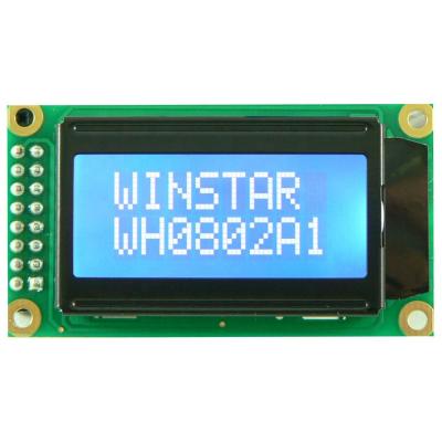 China 0802 Winstar 58*32mm 6800 Parallel Panel 3.3V Character LCD Display Module Screen 8x2 1.18