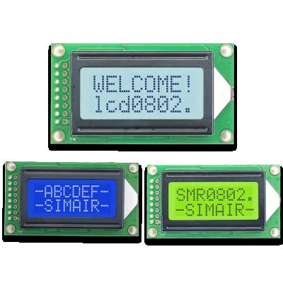 China 5V 3.3V Characer IIC 8x2 Serial LCD Display Module Screen 0802 I2C Yellow Blue LCD 1.6