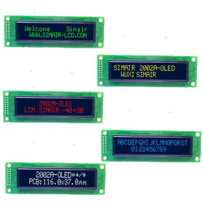 China 5V 3V 116x37 mm WS0010 LCM SPI 202 20X2 OLED 3.08