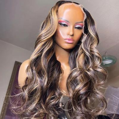 China Loose Wave HD Lace Frontal Wigs 13x4 Lace Front Human Hair Wigs Highlight Blonde Brazilian Virgin Hair Glueless Loose Wave Wigs For Woman for sale