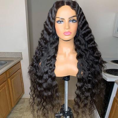 China Deep Wave 13x6 HD Lace Frontal Wigs Natural Deep Wave Hairline Wigs Brazilian Virgin Hair Glueless Lace Front Wigs With Baby Hair for sale