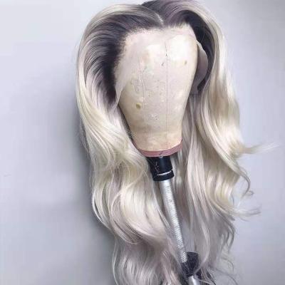 China #4/Blonde Ombre Virgin Human Hair Full Lace Body Wave Wigs Pre Plucked Hair With Baby Hair Body Wave Wigs for sale