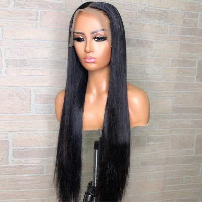 China Straight Wig Cuticle 13X4 Transparent Lace Front Wigs For Women Pre-Plucked Brazilian Virgin Hair Silky Straight Wigs Lace Frontal for sale