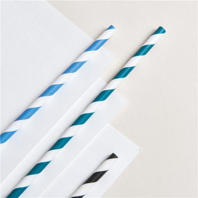 China Manufacturers Waterproof Chinese Popular Striped Pattern Food Grade Paper Straws Custom Paper Straws For Drinking for sale