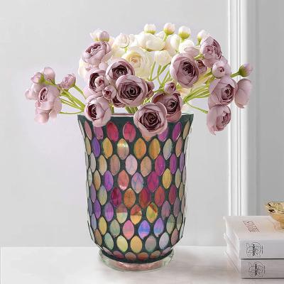 China 2022 newWholesale home decoration sconce lantern unique hurricane lamp stained glass mosaic lamp for sale