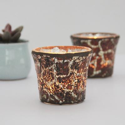 China 2020 New European Weddings Use And Tealight Yes Handmade Mosaic Glass Candle Holder for sale