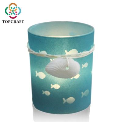 China Mediterranean Home Decor Votive Luxury Glass Candle Tea Light Tea Candle Holder Decor Glass Jar for sale