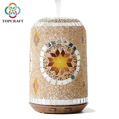 China Custom Glass Household Factory Outlet 150ml Mosaic Essential Oil Aroma Diffuser Humidifier For Home Appliances for sale