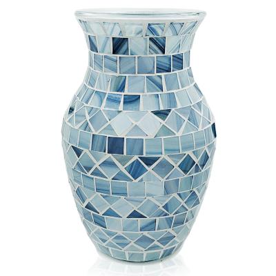 China 2021New Minimalist Design Mosaic Glass Flower Arrangement Hydroponic Flower Vase For Indoor Wedding Home Decor for sale