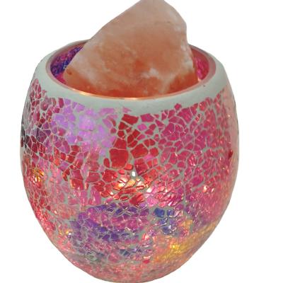 China Modern Top Selling Antique Electric Handmade Custom Glass Mosaic Salt Himalayan Lamp For Table Lamps for sale