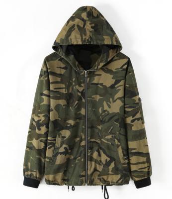 China New Design Spring Style Women Anorak Cool Quality Casual Camouflage Printed Plus Size Long Coats for sale